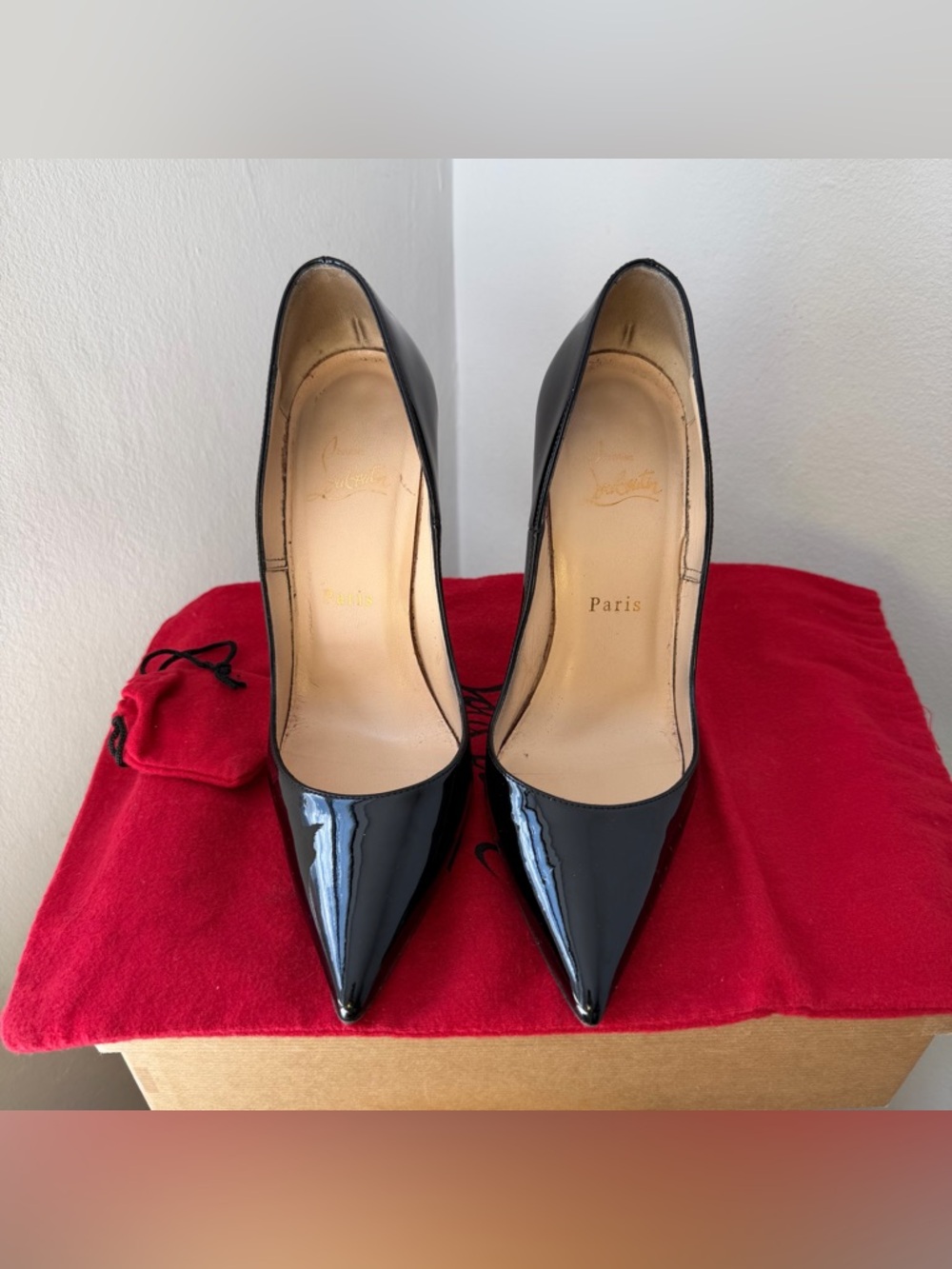 Christian Louboutin So Kate Pointed Toe Pump 120mm Black patent leather US 7.5 - Picture 4 of 16